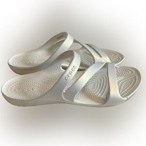 NWT CROCS Kadee II Gold Shimmer Sandals SZ 9